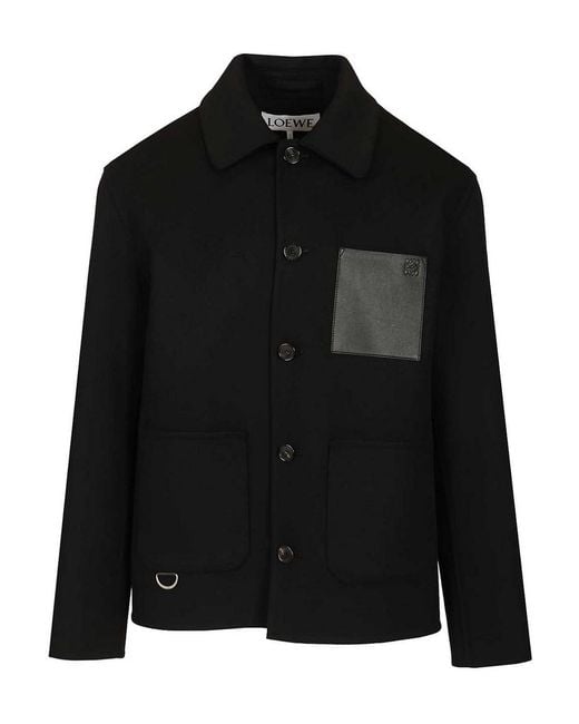 Loewe Black Wool And Cashmere Workwear Jacket for men