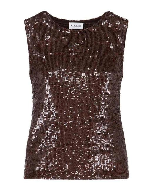 P.A.R.O.S.H. Brown Top With Sequins