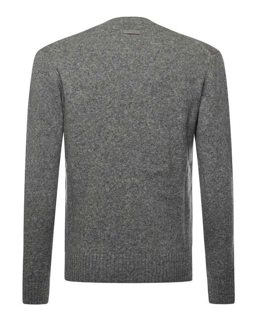 Dolce & Gabbana Gray Basic Wool Blend Sweater for men
