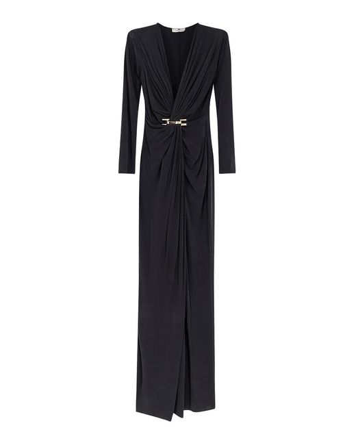 Elisabetta Franchi Black Vestito Lungo Carpet