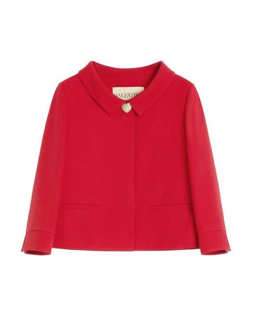 Valentino Red Wool And Silk Short Jacket