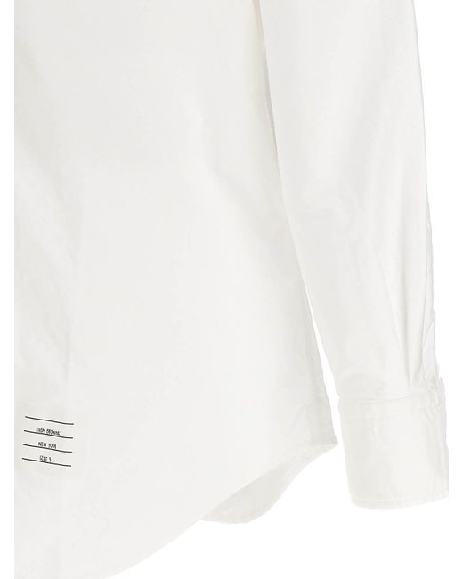 Thom Browne White Solid Poplin Shirt for men