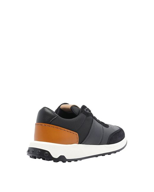 Tod's Black Leather And Technical Fabric Sneakers for men