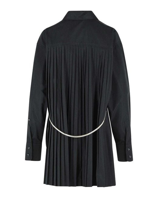 Sportmax Black Nespolo Cotton Blend Shirt Dress