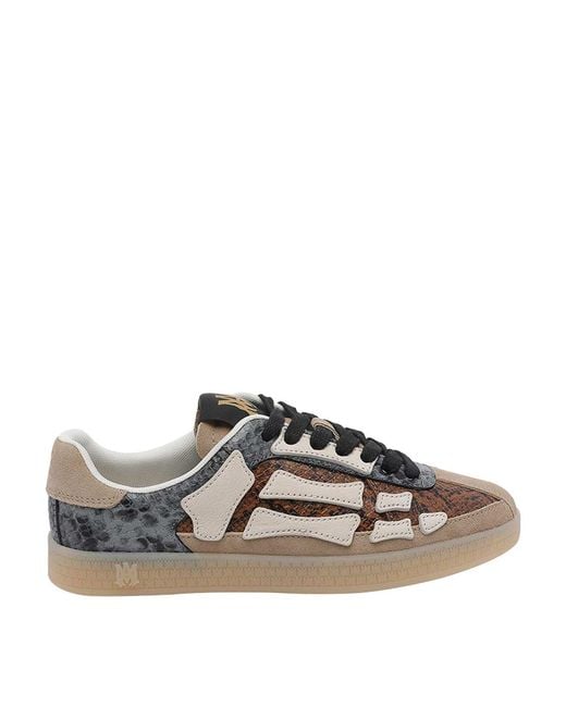 Amiri Gray Snake Pacific Bones Sneakers