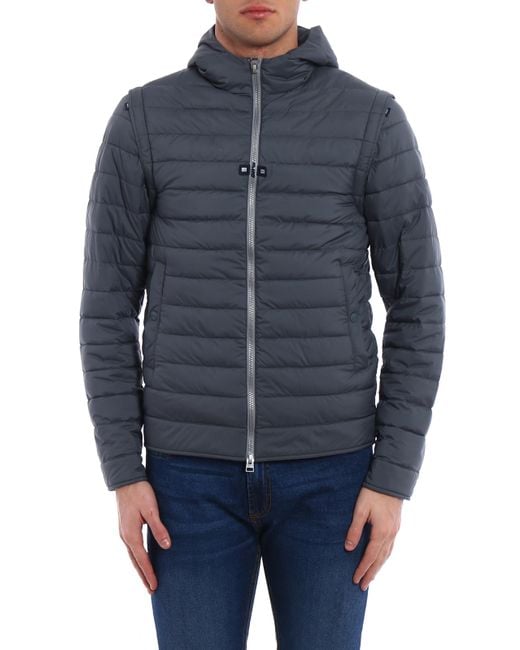 Herno Blue Jacket With Removable Sleeves for men
