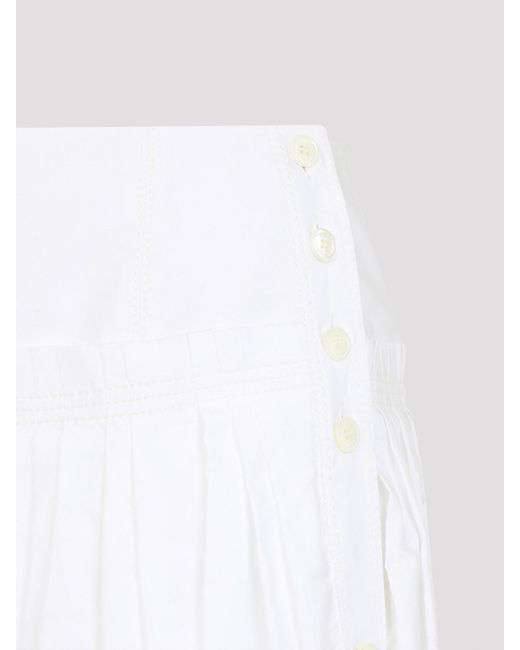 Lanvin White Basque Midi Skirt