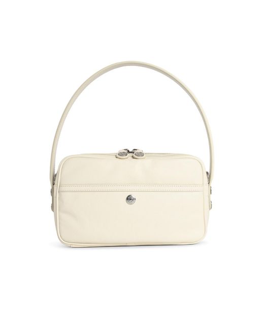 Acne White 'Camero Party' Leather Shoulder Bag