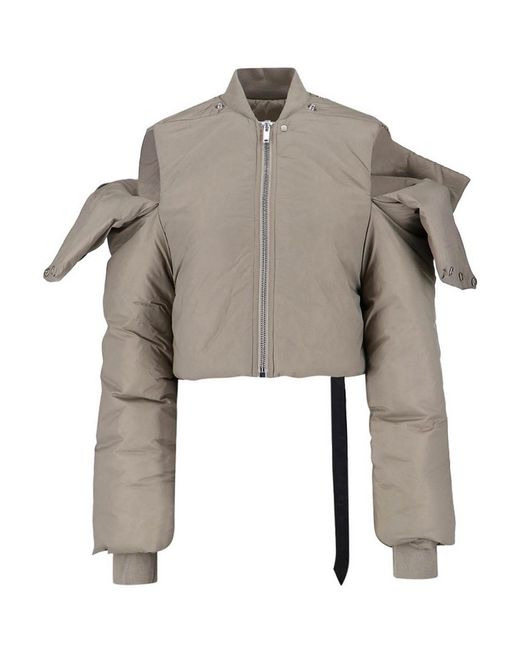 Rick Owens Natural Padded Crop Down Jacket