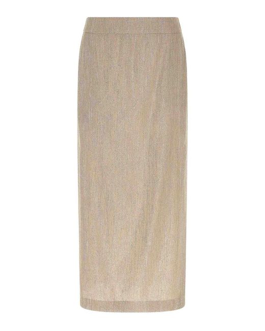 Peserico Natural Lam Thread Skirt