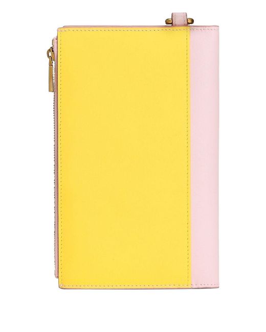 Dolce & Gabbana Pink Calfskin Passport Holder With Dg Logo