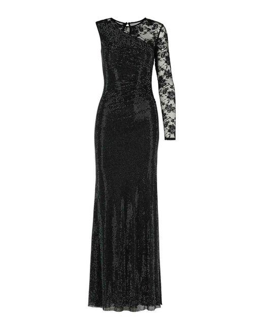 Self-Portrait Black Rhinestone' Polyester Dress