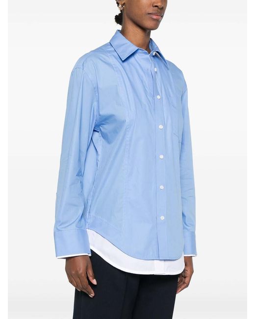 Victoria Beckham Blue Double Layer Shirt
