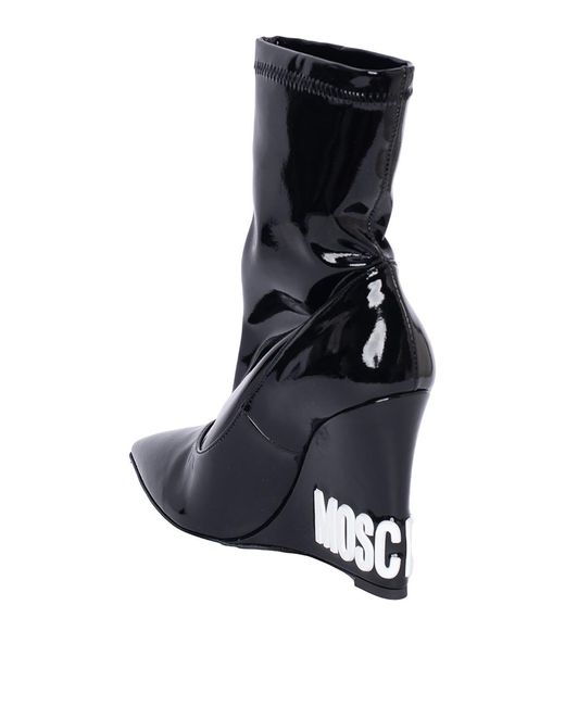 Moschino Black Ankle Boot Logo