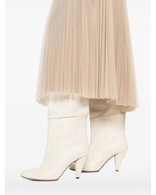 Fabiana Filippi Natural Pleated Tulle Skirt