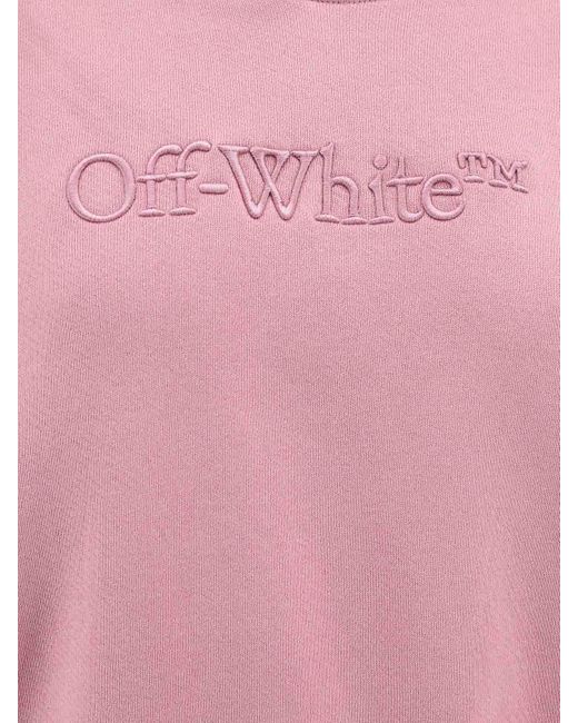 Off-White c/o Virgil Abloh Pink Organic Cotton T-shirt With Embroidered Logo