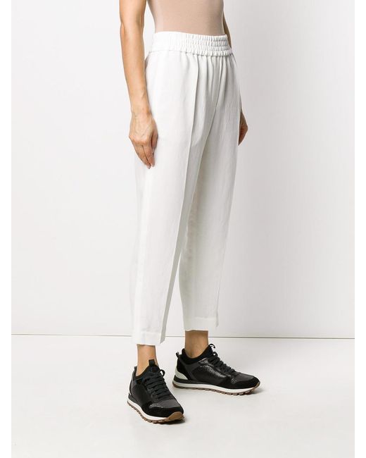 Brunello Cucinelli White Pants With Elasticated Waist