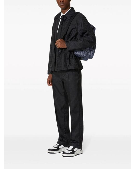 Valentino Garavani Blue Toile Iconographe Nylon Trousers for men