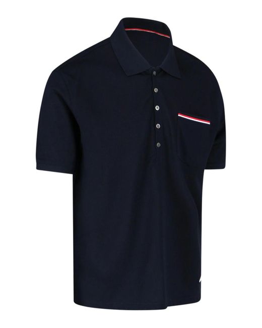 Thom Browne Blue Logo Polo for men