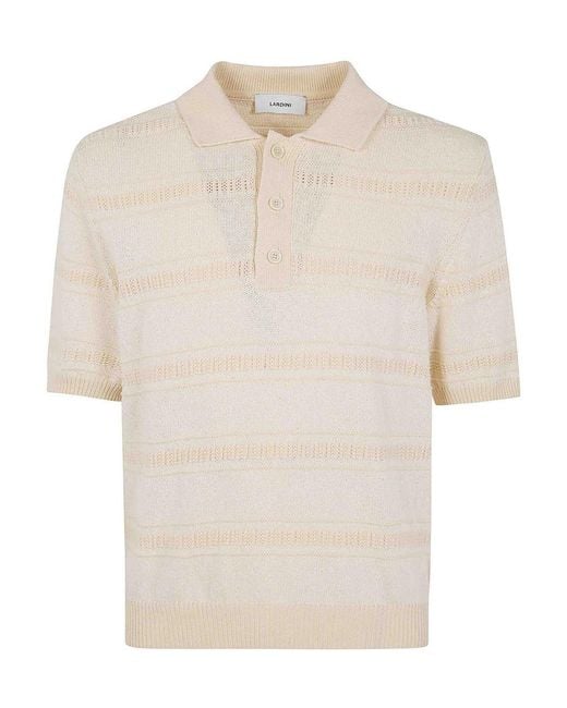 Lardini White Embroidered Polo Shirt for men