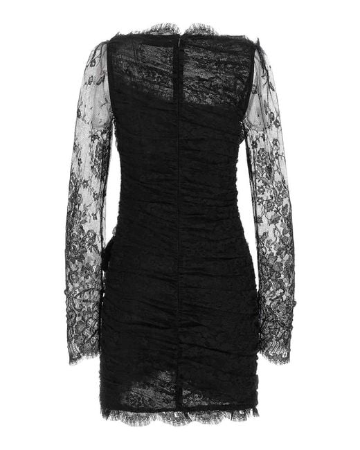 Alessandra Rich Black Draped Dress