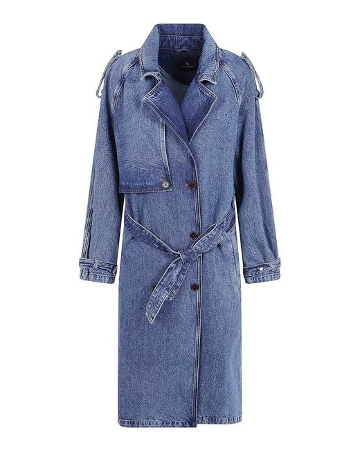 Anine Bing Blue Rickie Maxi Trench