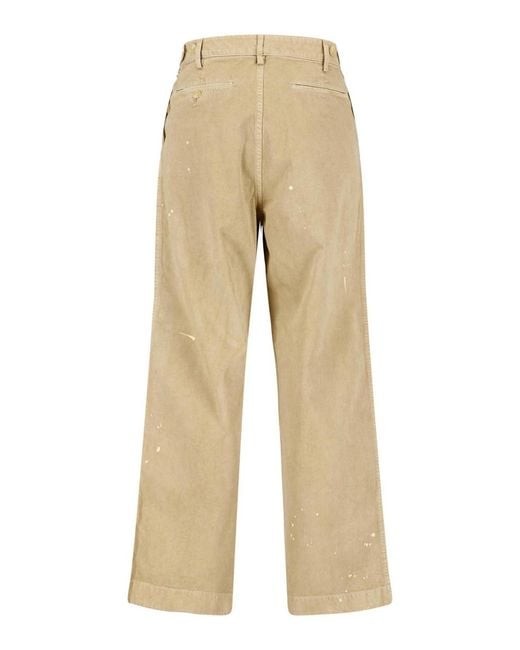 Auralee Natural Wide Chino Trousers for men