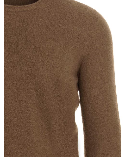 Drumohr Brown Muliné Gauze Wool Sweater for men
