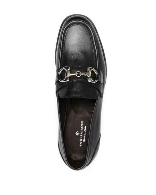 Tagliatore Black Flat Shoes for men