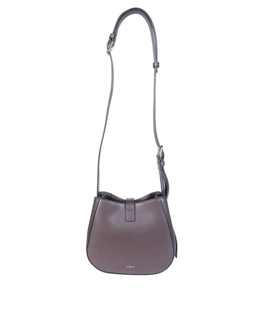 Furla White Dora Mini Bucket Handbag For