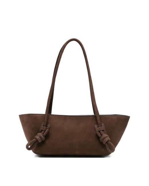 Hereu Brown Fleca Leather Shoulder Bag