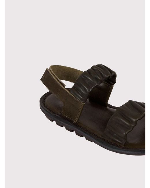 Trippen White Open Sandal With Ruffled Buckles
