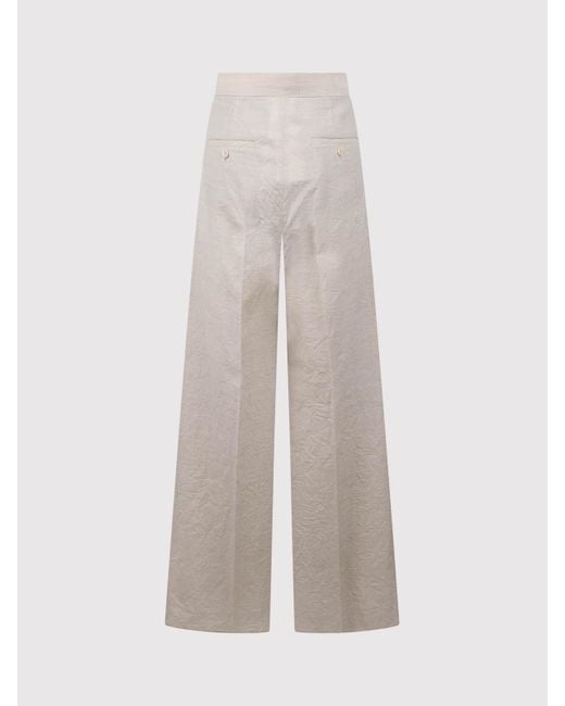 Max Mara White Wide League Trousers