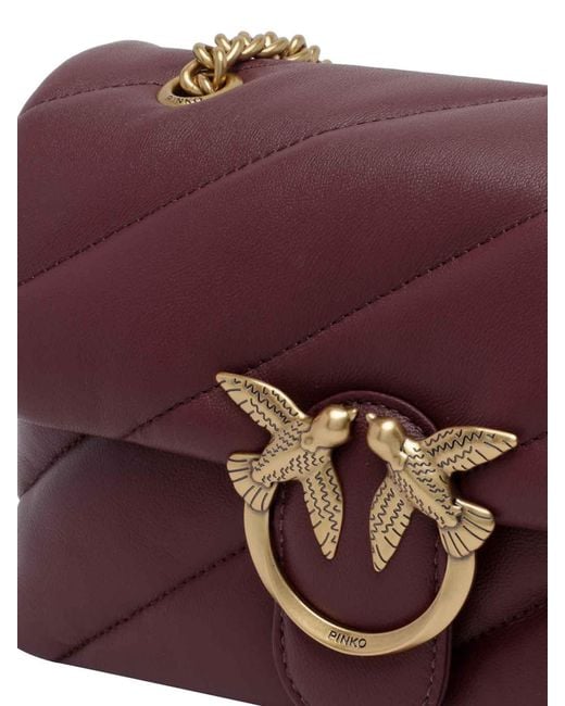 Pinko Purple Mini Love Classic Puffer Crossbody Bag