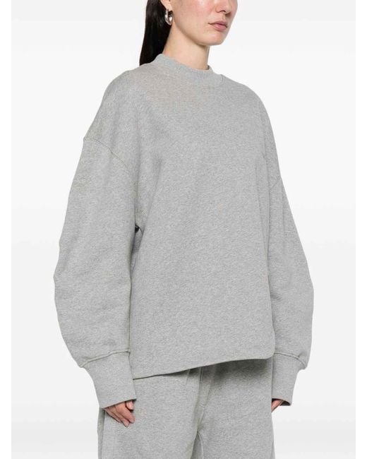 The Attico Gray Round Neck Sweatshirt