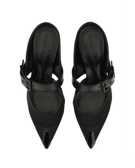 McQueen Black Punk Sandal With Buckle