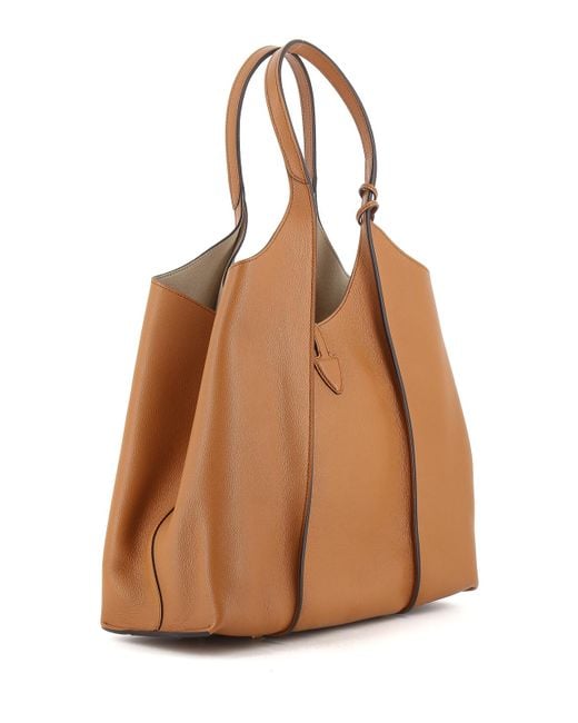 Tod's Brown Hammered Leather Tote