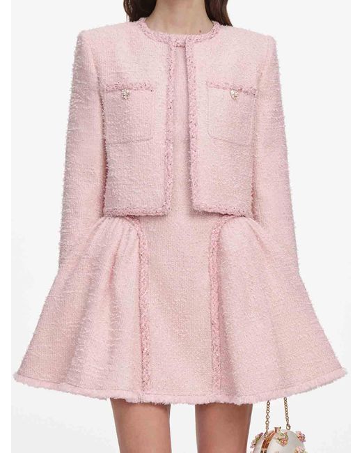 Self-Portrait Pink Boucle Jacket