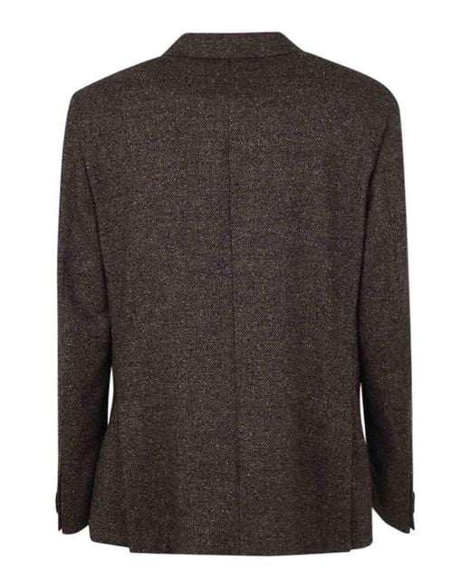 Zegna Black Wool And Silk Blend Jacket for men