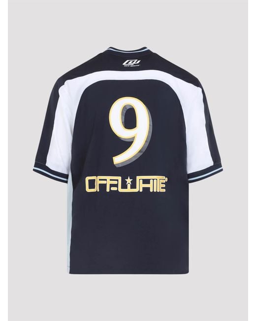 Off-White c/o Virgil Abloh Blue Off Soccer V-Neck T-Shirt for men