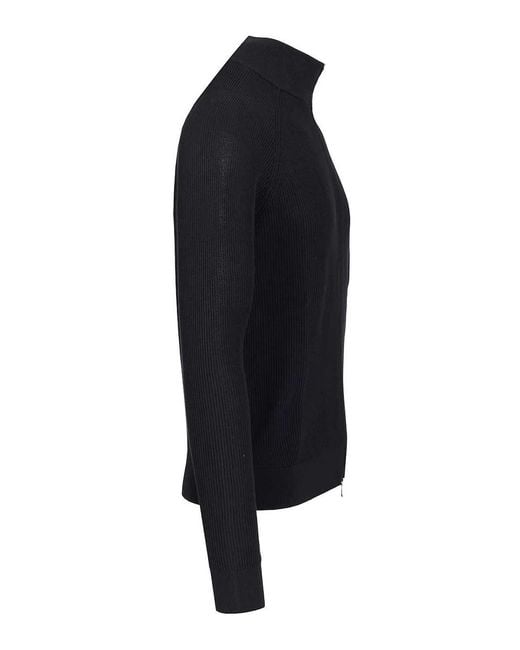 Fedeli Black Cotton Cardigan for men