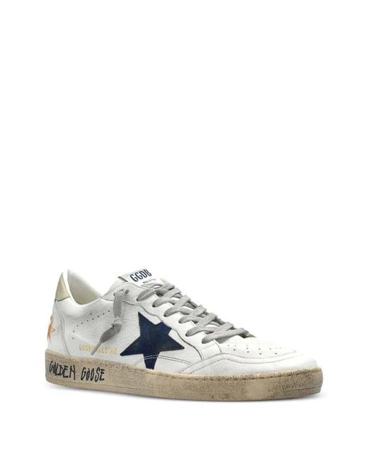 Golden Goose Deluxe Brand White Nappa Upper Toe Suede Star Leather Heel for men