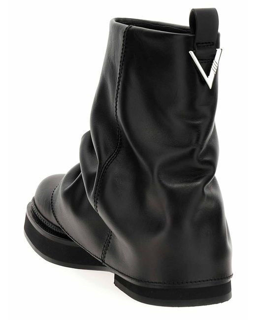 The Attico Black Mini Robin Combat Ankle Boots