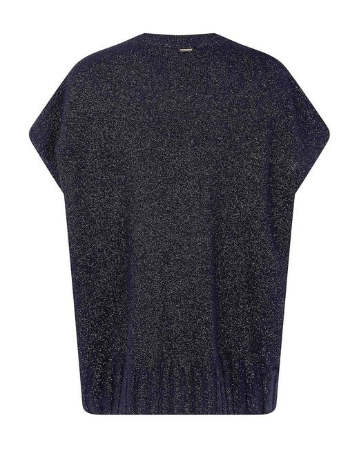 Twinset Blue Sleeveless Round Neck Sweater