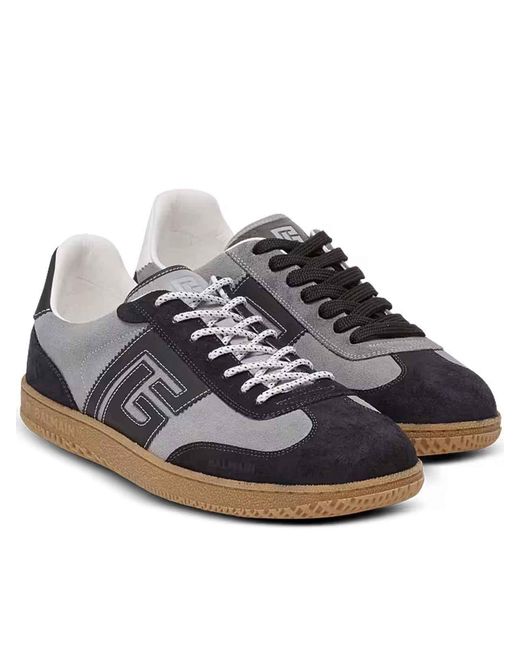 Balmain Gray Low Top Lace Up Sneaker