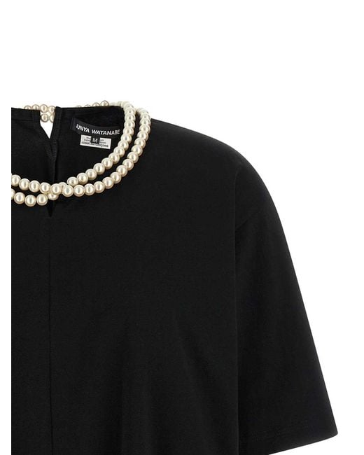 Junya Watanabe Black Pearl Necklace T-Shirt
