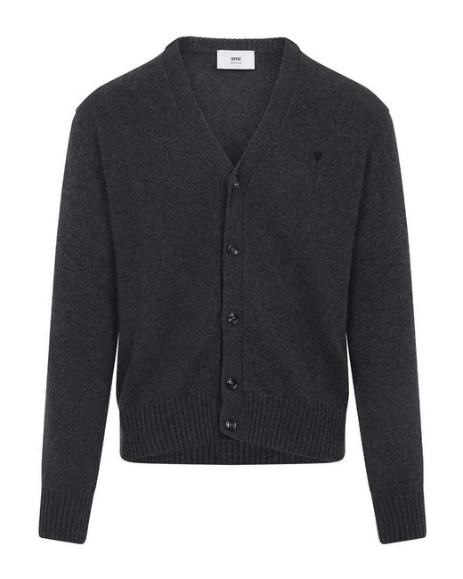 AMI Blue Adc Cardigan for men