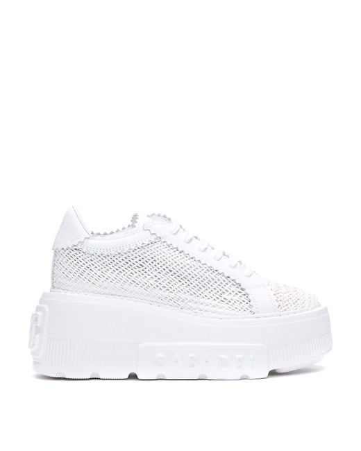 Casadei White Back Logo Trainers