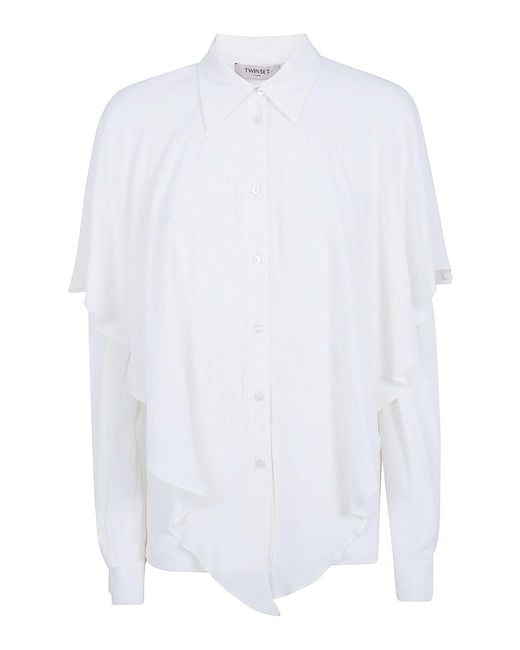 Twinset White Draped Shirt