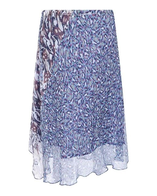 Dries Van Noten Blue Sibanna Print Skirt